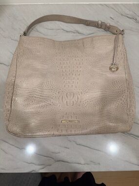 Brahmin Isabella Oyster Embossed Leather Hobo Bag